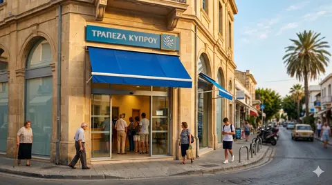 Bank building in Limassol, Cyprus