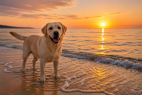 Dog on the beach in Cyprus